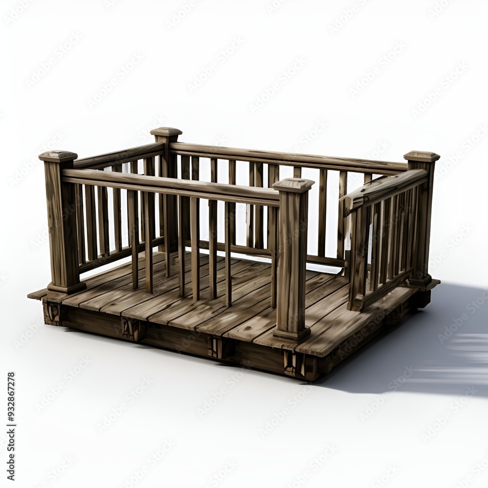 wooden-balcony-isolated-on-white-background wooden-balcony-isolated-on-white-background