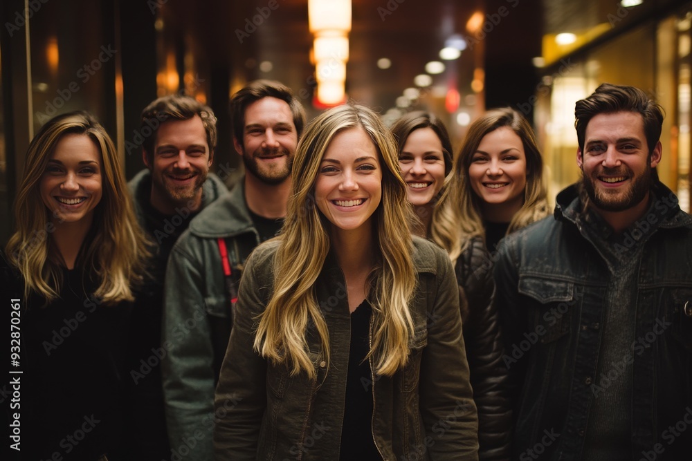 A diverse group of friends standing together in a modern urban setting exuding confidence and the strong bonds of friendship while dressed in trendy and casual attire A diverse group of friends standing together in a modern urban setting exuding confidence and the strong bonds of friendship while dressed in trendy and casual attire
