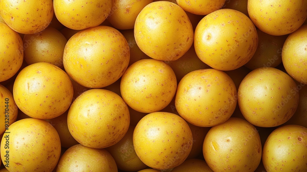 Raw yellow potatoes filling the frame in a natural food background Raw yellow potatoes filling the frame in a natural food background