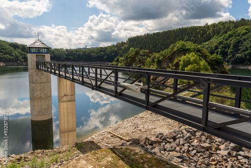 The Urfttalsperre also known as the Urft dam or Urft reservoir at Eifel National Park in North Rhine-Westphalia, Germany photo