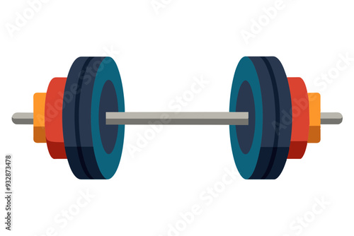 Barbell, gym, equipment, vector, illustration, fitness, workout, strength, training, weightlifting, powerlifting, dumbbell, exercise, crossfit, bodybuilding, resistance, health, graphic, icon, symbol, photo