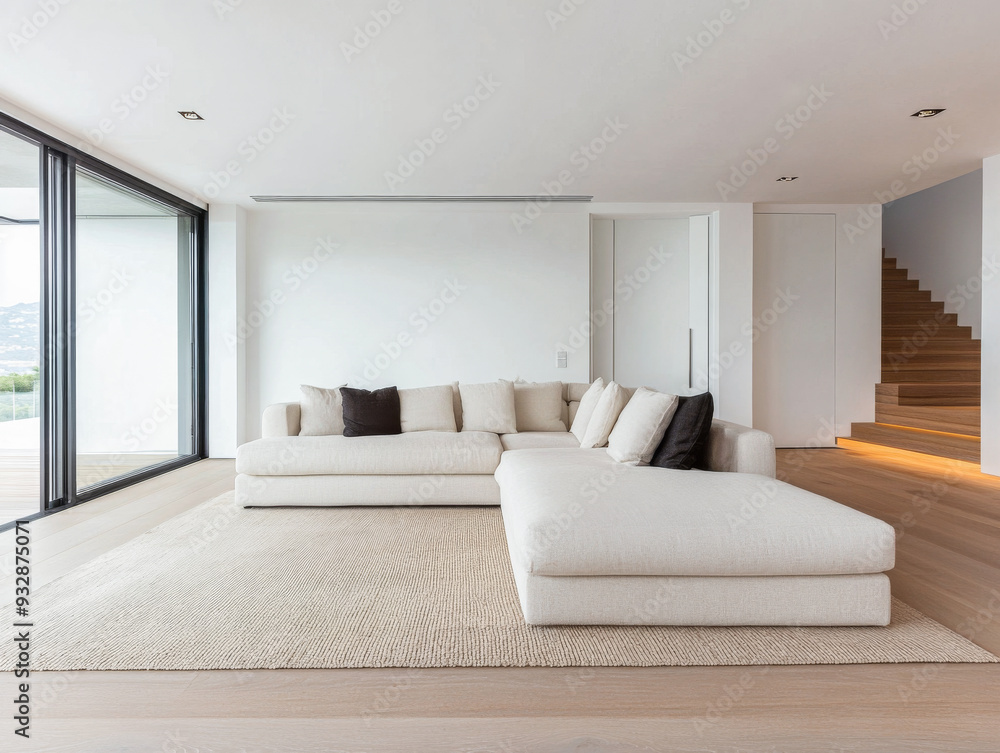 Modern living room in a luxury property withe stylish furniture. Residential interior design composition. Modern living room in a luxury property withe stylish furniture. Residential interior design composition.
