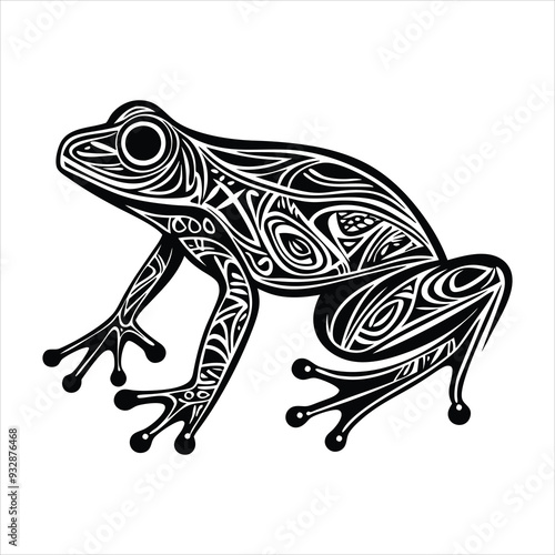 Coloring book for adult frog mandala intricate pattern design