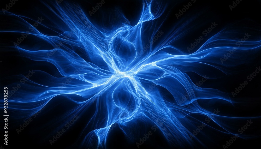 Fototapeta premium 黒い空間に華麗なプラズマ、かっこいいアクセントを程よくつける Generated by AI
