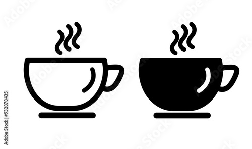 Coffee cup icon vector isolated on white background.