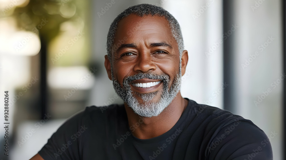 Portrait of a smiling mature man with a gray beard. Portrait of a smiling mature man with a gray beard.