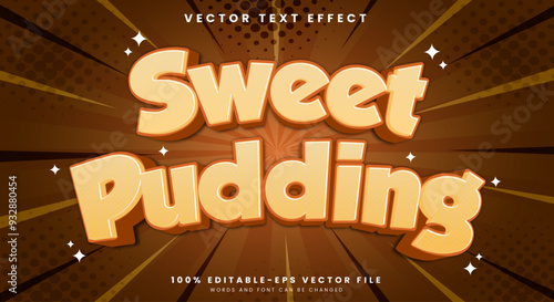 Sweet Pudding 3d Cartoon Style template premium vector