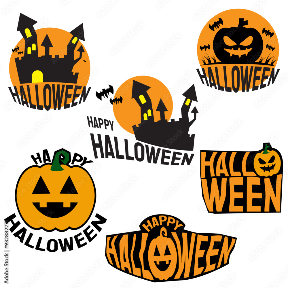 The Halloween icon for stamp or sticker concept