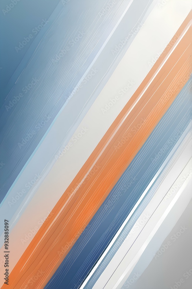 Obraz premium Diagonal Stripes in Blue, Orange, and White