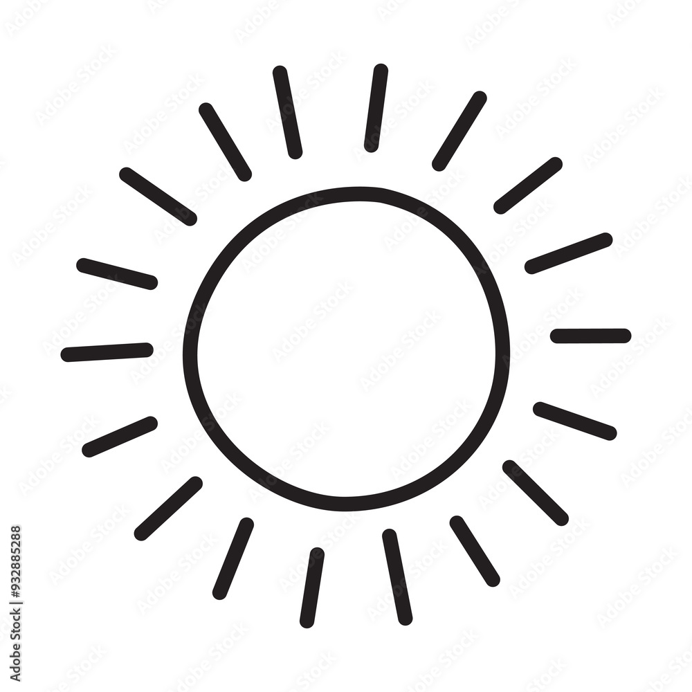 sun doodle icon with transparent background sun doodle icon with transparent background