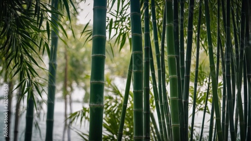 A lush as well as vibrant sea of emerald bamboo stems swaying gently in the warm breeze of an outdoor paradis also known ase.