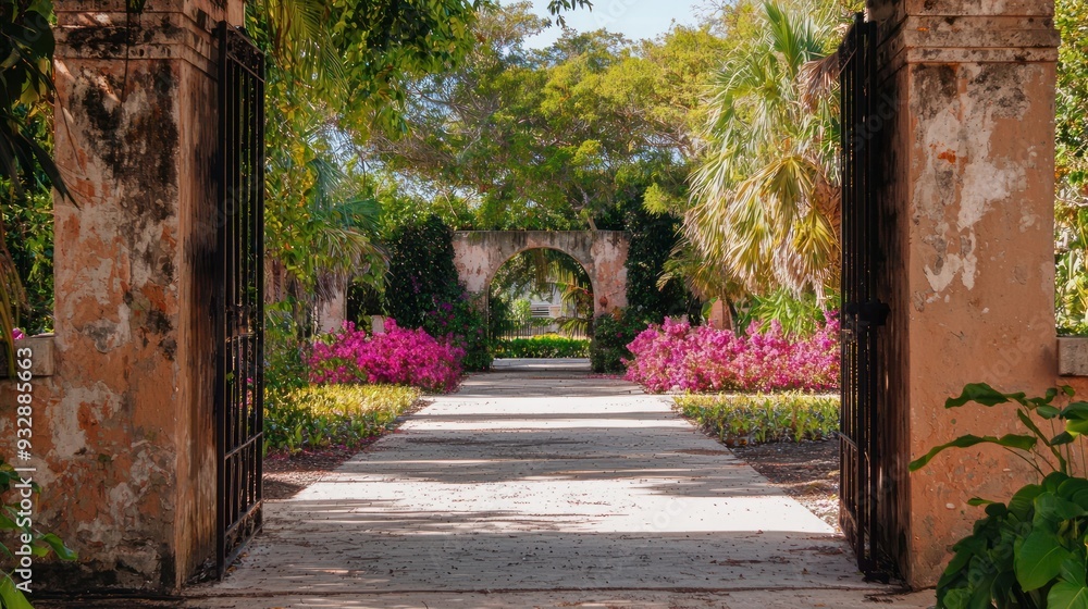 Obraz premium entrance to the garden coral gables miamientrance to the garden coral gables miami