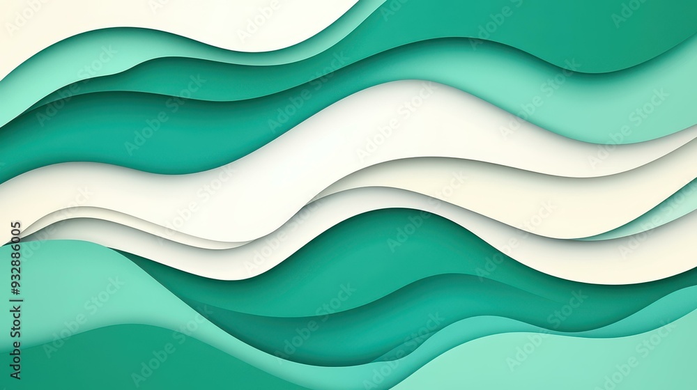 Fototapeta premium Explore a vibrant modern design with a light wave green abstract banner, perfect for your creative projects and presentations.