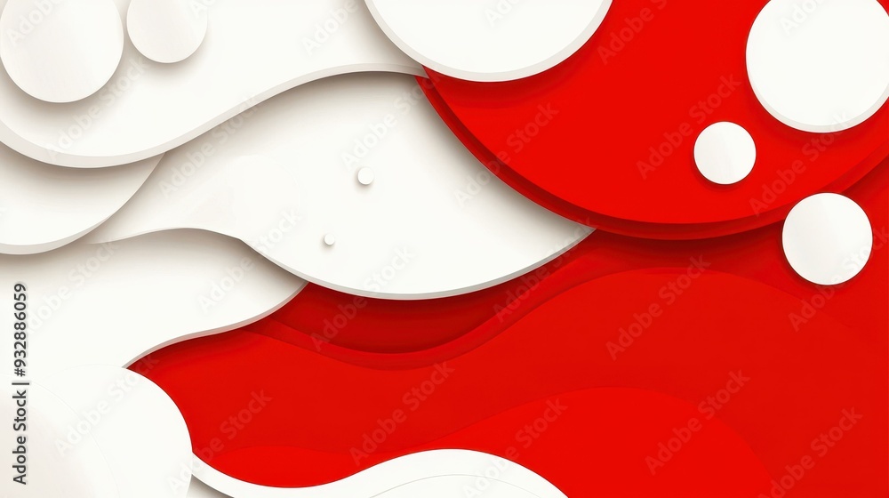 Naklejka premium Vibrant red and white abstract design, perfect for a modern touch in art or digital projects. Ideal for creating eyecatching visuals.
