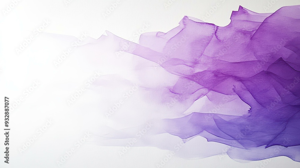 Obraz premium A soft purple watercolor background enhances any design with its charming splashes and textured elegance, ideal for banners.