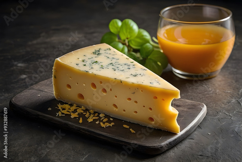 A close up of sliced cheese with an isolated background photo