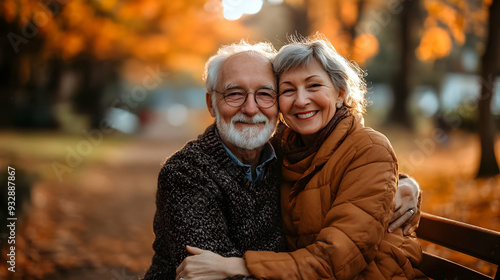 Senior couple embracing in ...