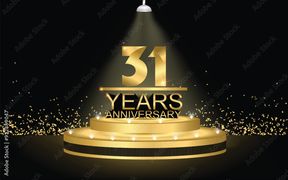 Luxurious 31st Anniversary Golden Jubilee Award background with a ...