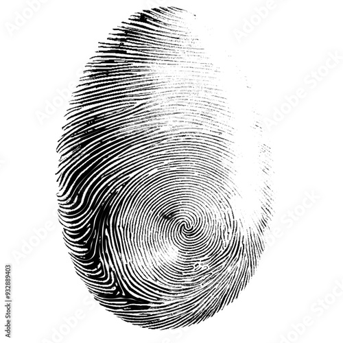 Vector black and white fingerprint white texture background.