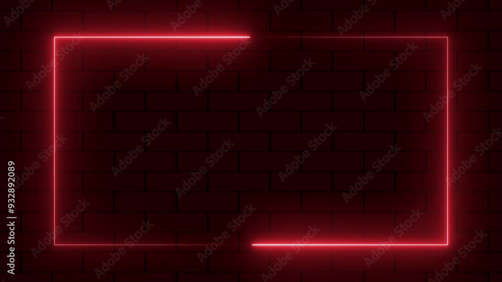 Abstract neon studio background in bright colors.Rectangle glowing neon frame background animation. Abstract neon studio background in bright colors.Rectangle glowing neon frame background animation.