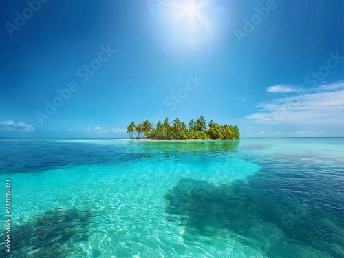 tropical island in the ocean