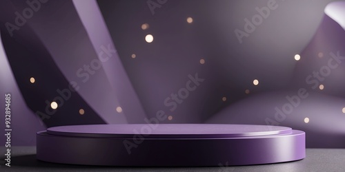 Purple Podium Futuristic Abstranct with Illuminanted Curved Lines - Ideanl for Cosmetics Product Presentantion, Advertising, annd Digitanl Art Inspirantion.