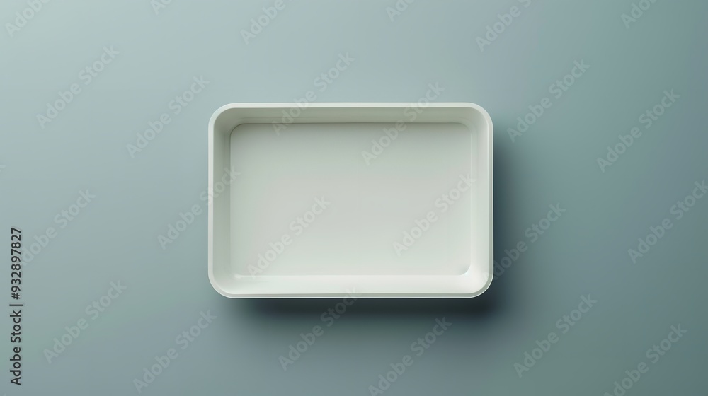 Grey mockup of a blank, empty plastic or paper tray. Generative Ai Grey mockup of a blank, empty plastic or paper tray. Generative Ai