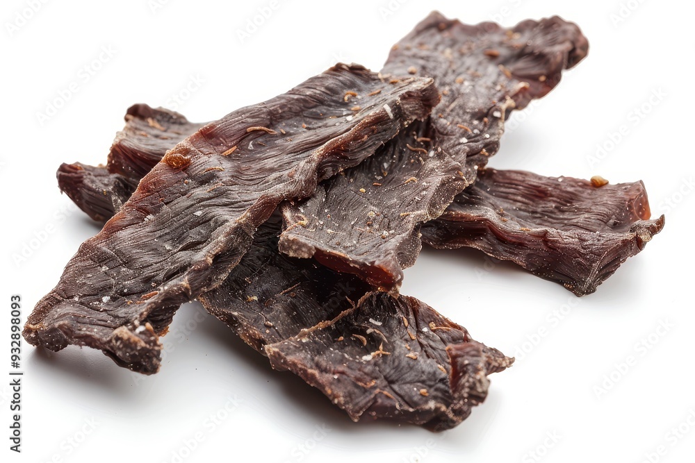 Jerky pieces isolated on white background Jerky pieces isolated on white background