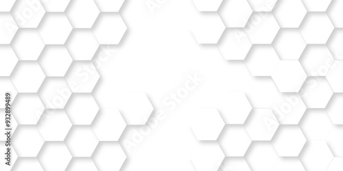 Abstract White Hexagonal Background. Luxury White Pattern. Vector Illustration. 3D Futuristic abstract honeycomb mosaic white background. geometric mesh cell texture. modern futuristic wallpaper.