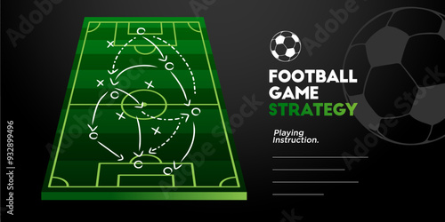 soccer game plan tactic board. Vector illustration. coach instruction Soccer team formation and tactic. Football graphic for soccer starting lineup squad, Soccer line up, Football starting XI.