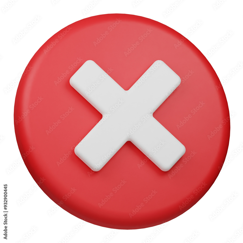 reject 3d icon isolated on the transparent background reject 3d icon isolated on the transparent background
