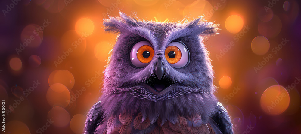 Owl Illustration in Animated Style Owl Illustration in Animated Style