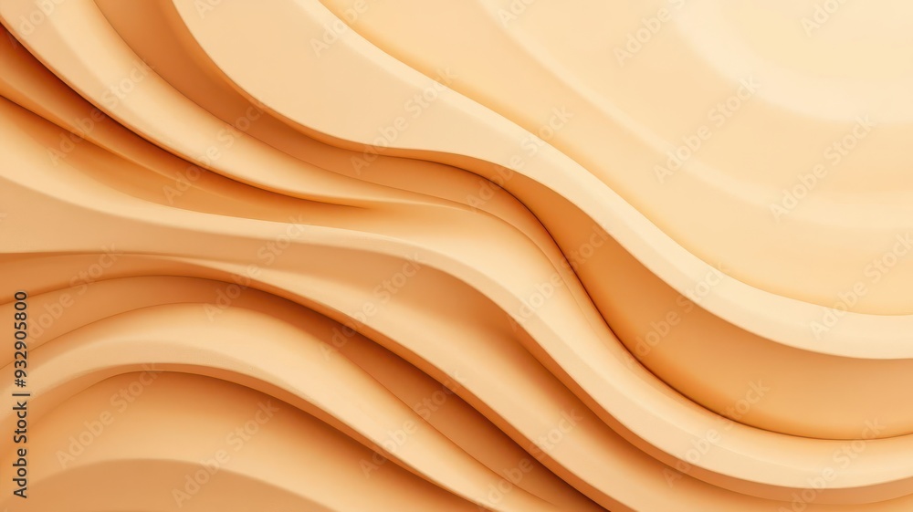 Obraz premium Abstract wavy background with soft peach color.