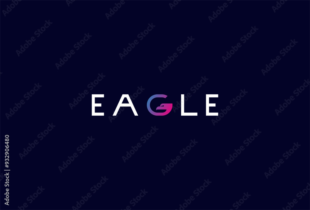 Obraz premium Eagle Logo, letter G with eagle head combination in text Eagle typography logo, vector illustration