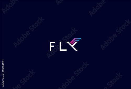 Fly Logo, letter Y as flying bird in text Fly typography logo, vector illustration