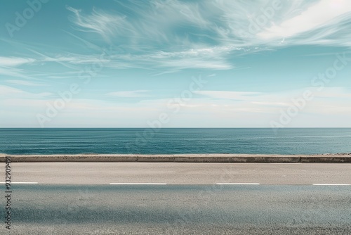 Fototapeta Naklejka Na Ścianę i Meble -  Road made of asphalt near the sea