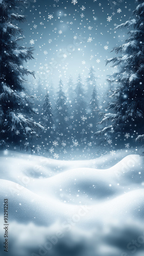 Wallpaper Mural Peaceful Snowy Forest Background Torontodigital.ca