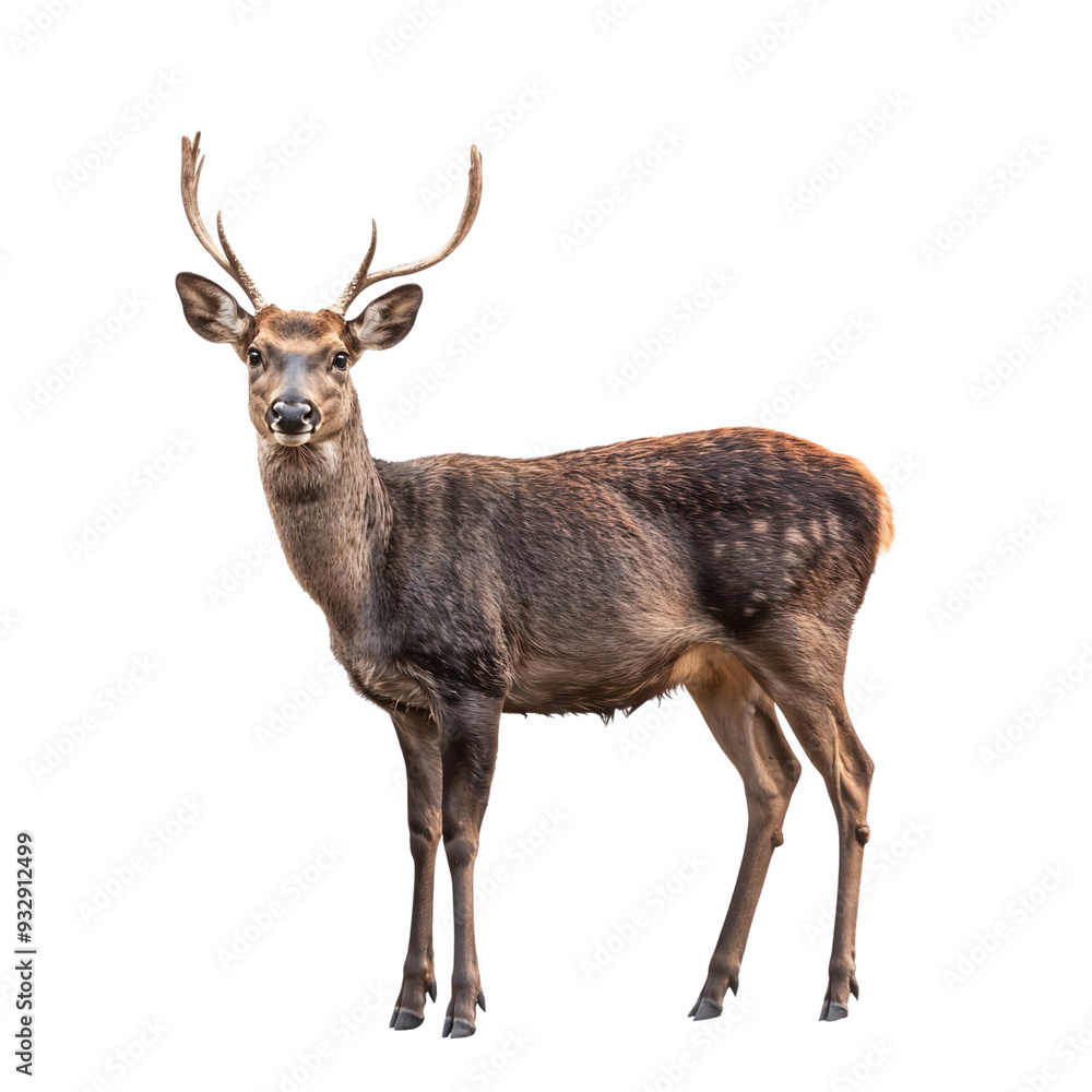 Fallow deer standing isolated on transparent background Fallow deer standing isolated on transparent background