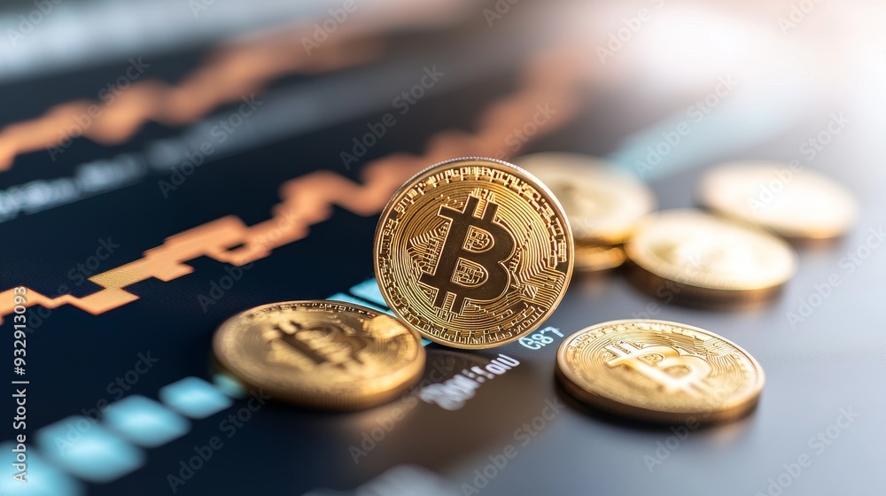 A close-up of a Bitcoin coin on a stock market graph, symbolizing cryptocurrency investment and financial growth in the digital era. A close-up of a Bitcoin coin on a stock market graph, symbolizing cryptocurrency investment and financial growth in the digital era.