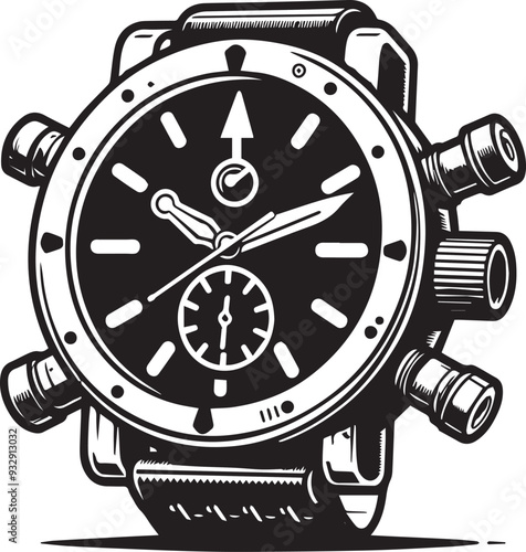 Watch vector on white background