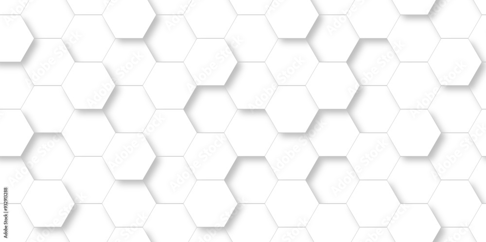 Abstract White Hexagonal Background. Luxury White Pattern. Vector Illustration. 3D Futuristic creative honeycomb mosaic white background. geometric mesh cell texture. modern futuristic wallpaper. Abstract White Hexagonal Background. Luxury White Pattern. Vector Illustration. 3D Futuristic creative honeycomb mosaic white background. geometric mesh cell texture. modern futuristic wallpaper.