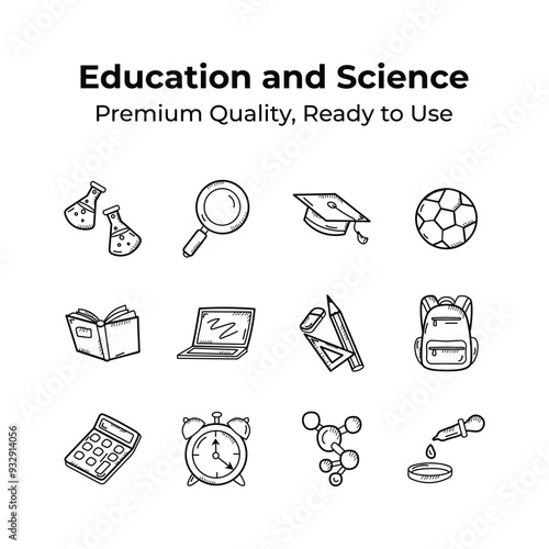 Pack of education and learning doodle icons, ready for premium use