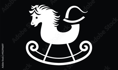 Horse icon Vector Black and White silhouette