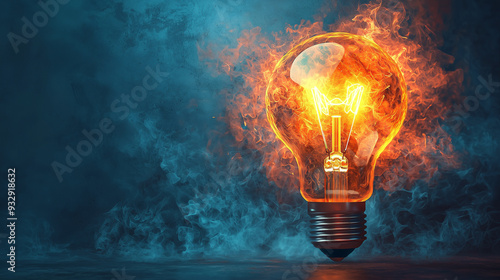 light bulb on dark backgrou...