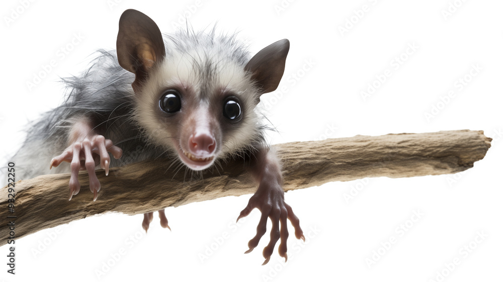 Obraz premium Aye-Aye perched on a tree branch, isolated on transparent background