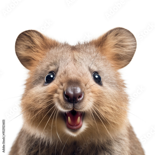 Quokka face, isolated on transparent background photo