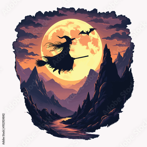 Modern trendy Halloween t-shirt design with illustration