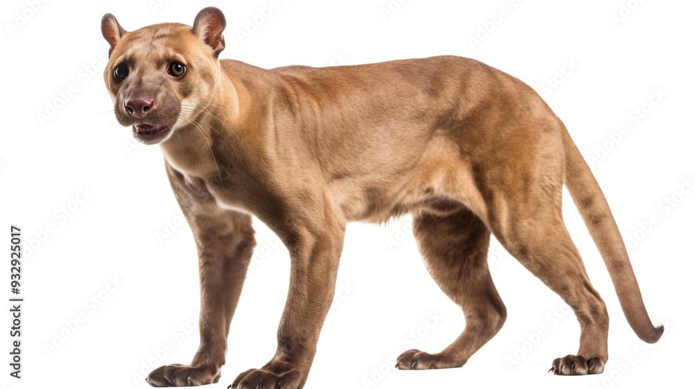 Cute fossa standing isolated on transparent background Cute fossa standing isolated on transparent background