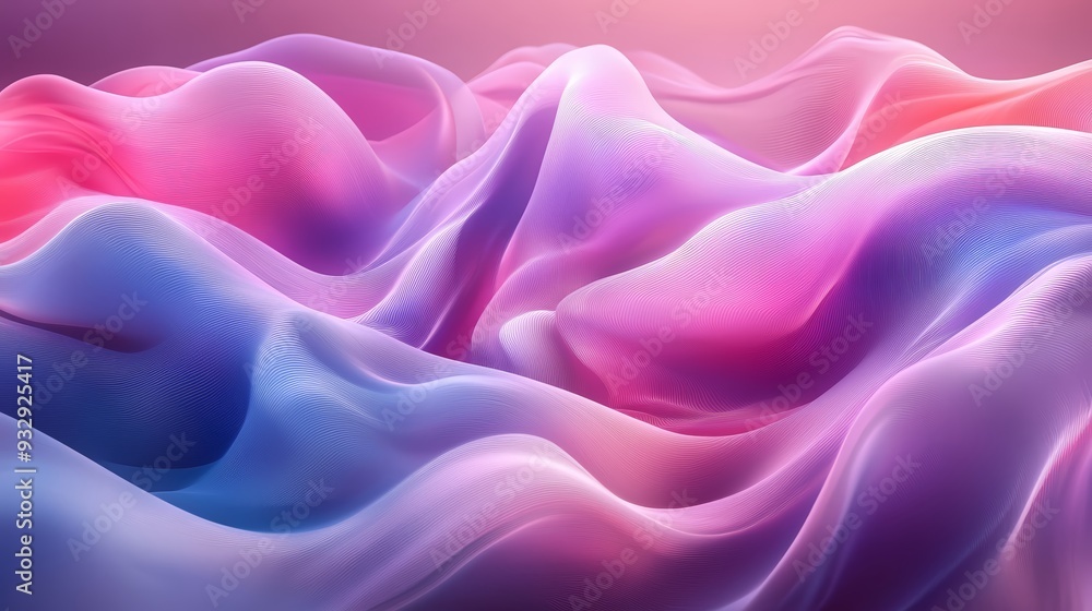 Fototapeta premium Gradient fade patterns, smooth transitions, minimalist fashion trends, 3D illustration