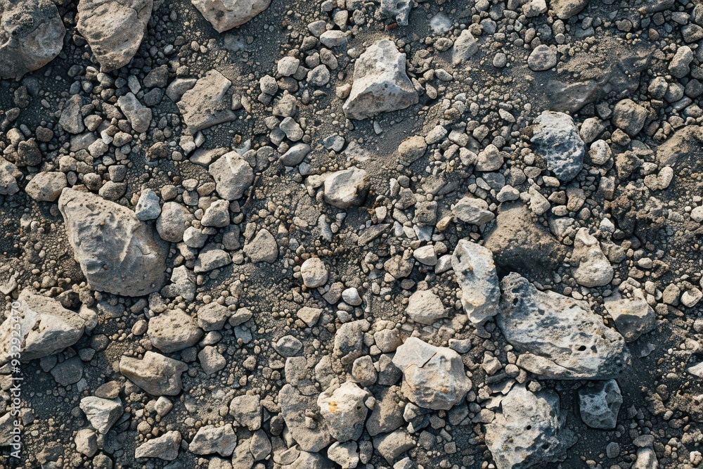 Top view of barren rocky terrain in mountains Top view of barren rocky terrain in mountains